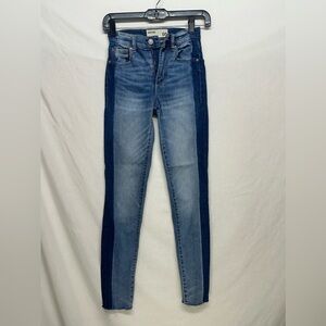 Garage Two Toned Denim‎ Skinny Ankle Cut Jeans great with winter boots size 00